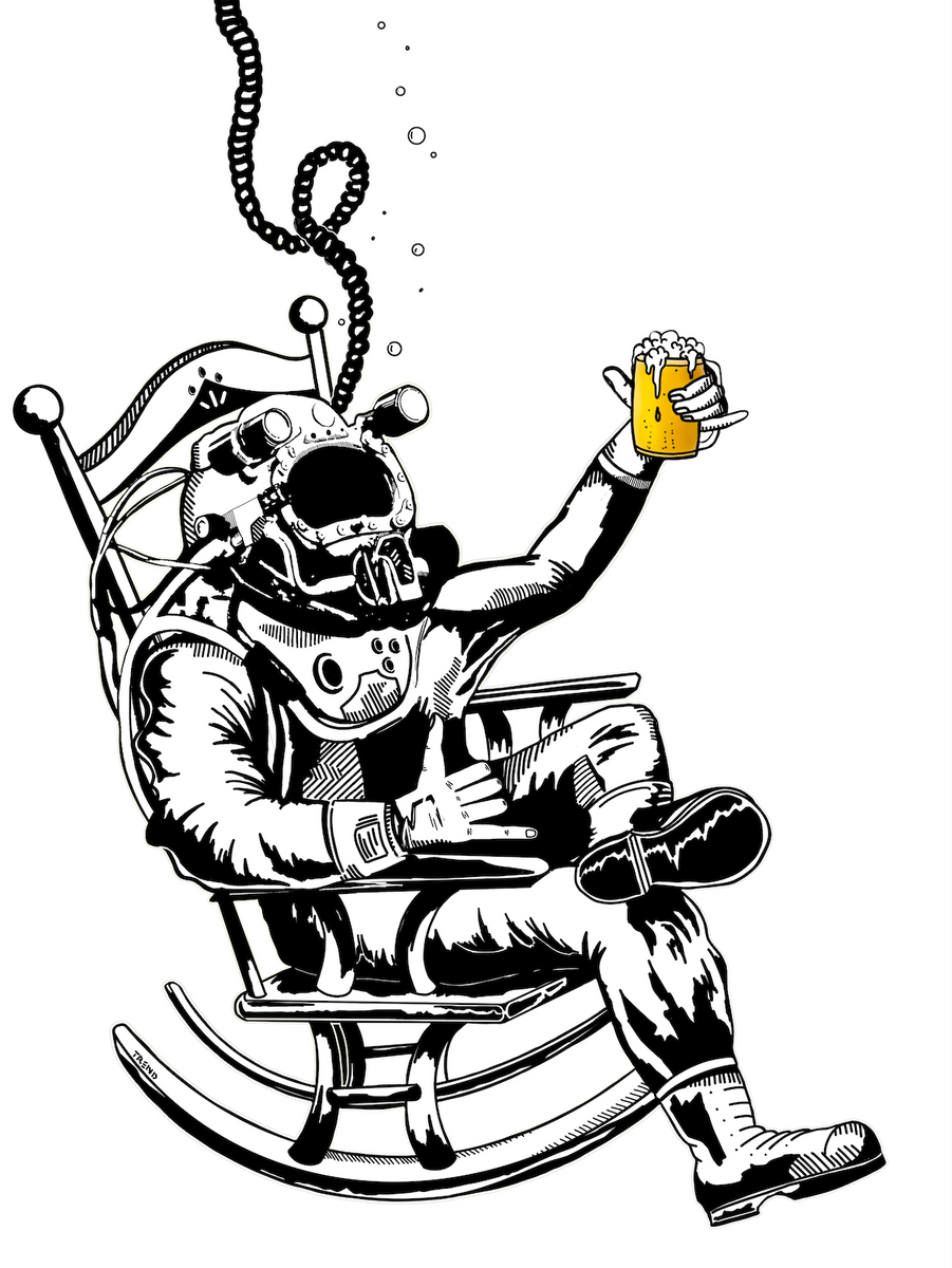 "diver rocker" digital art SOLD James Trend Designs