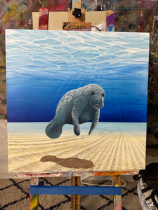 Marvin the Manatee 24" x 24" sold