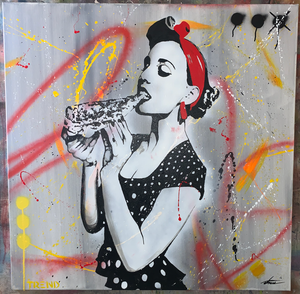 Pizza Girl  36" x 36" -SOLD-