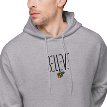 Load image into Gallery viewer, Embroidered &quot;BELIEVE&quot; fleece hoodie