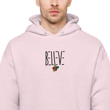 Load image into Gallery viewer, Embroidered &quot;BELIEVE&quot; fleece hoodie